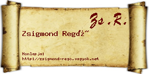 Zsigmond Regő névjegykártya